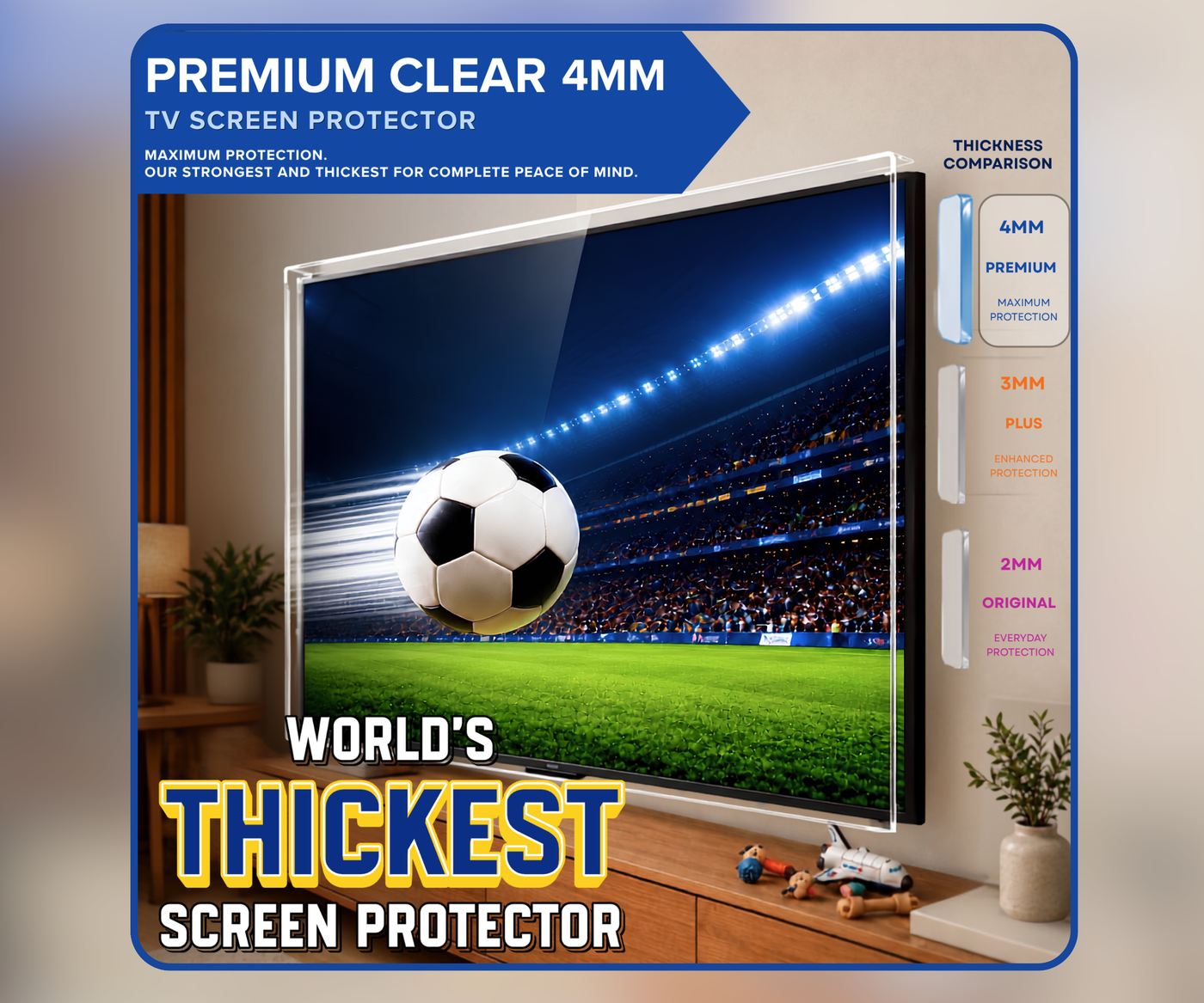 Clear TV Screen Protector for 4K Wall Mounted TVs