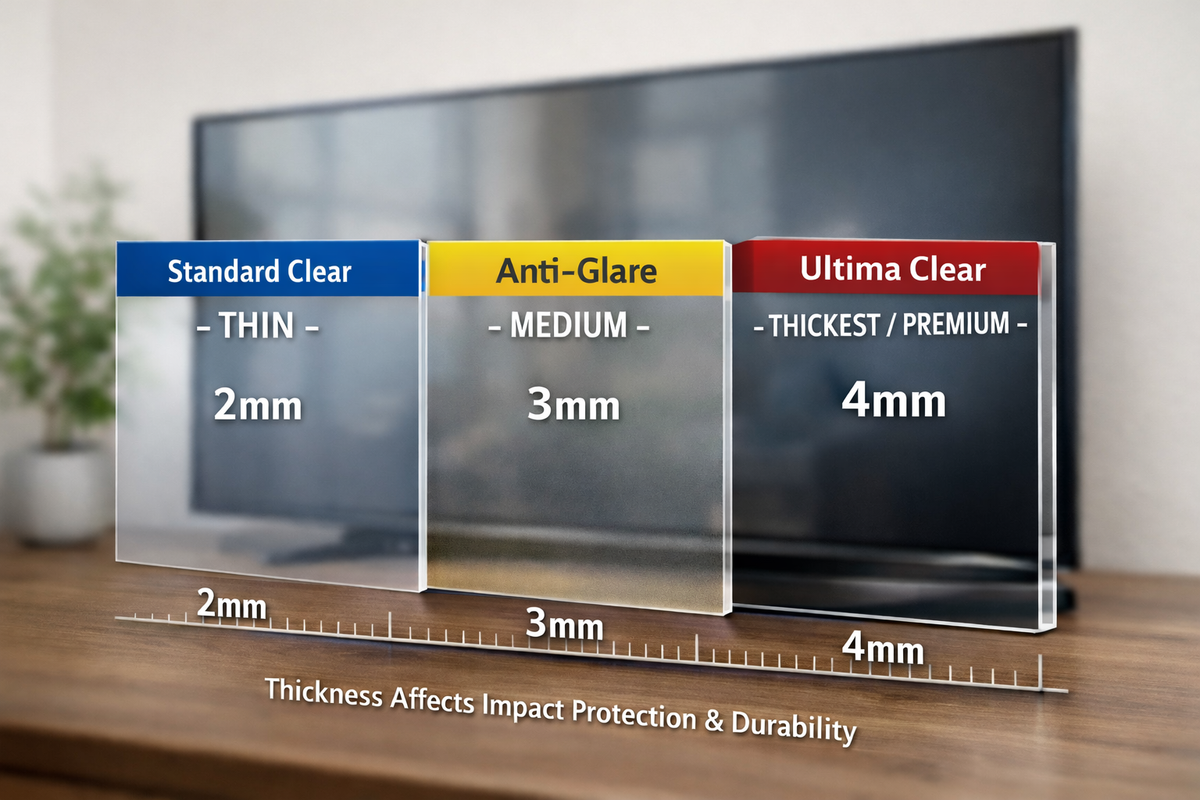 Not All TV Screen Protection is Created Equal: 2mm Standard vs. Our Exclusive 4mm Optical Grade Ultima