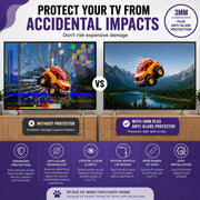 Plus Anti-Glare 3mm TV Screen Protector - Enhanced Protection + Reduced Glare