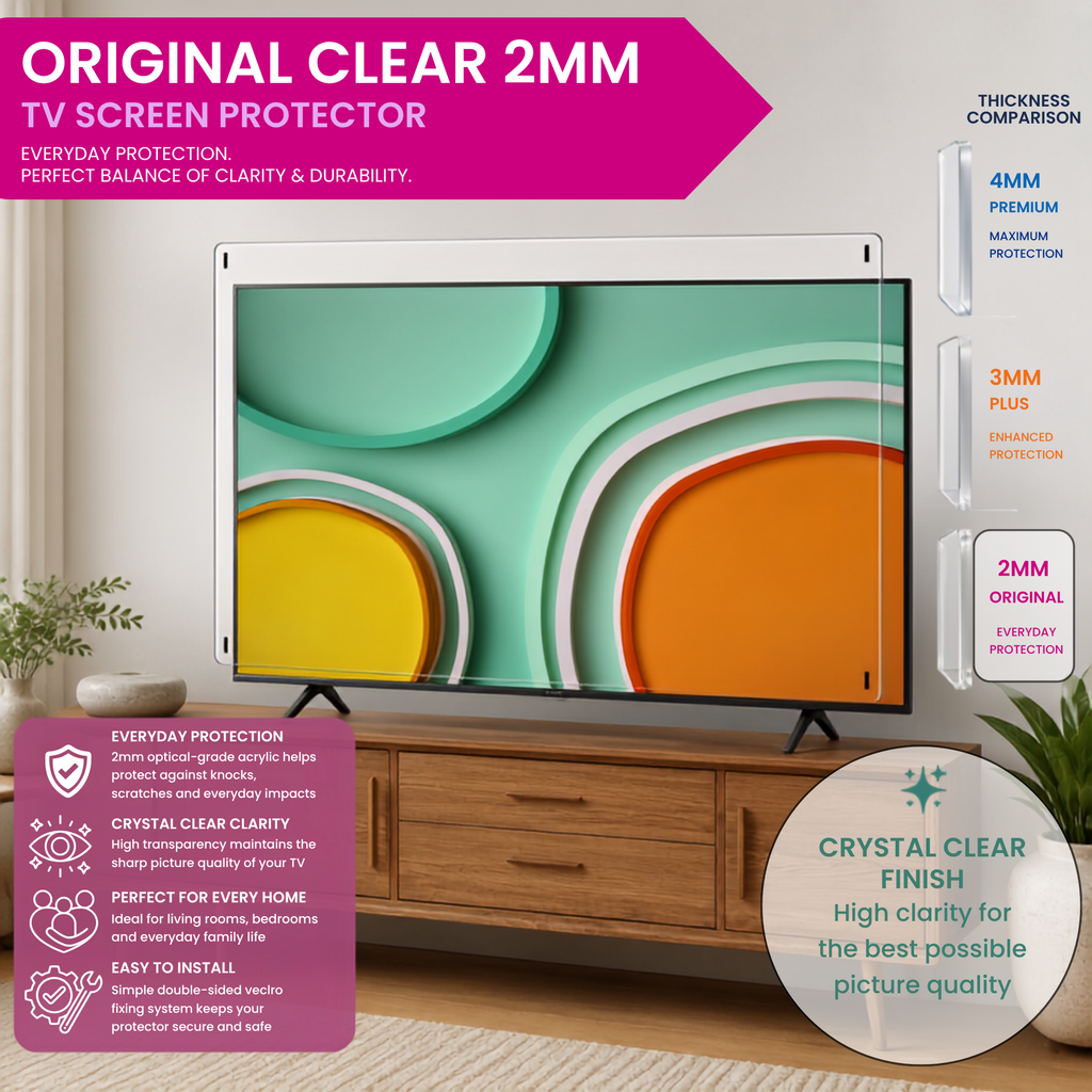 Original Clear 2mm TV Screen Protector - Everyday Protection